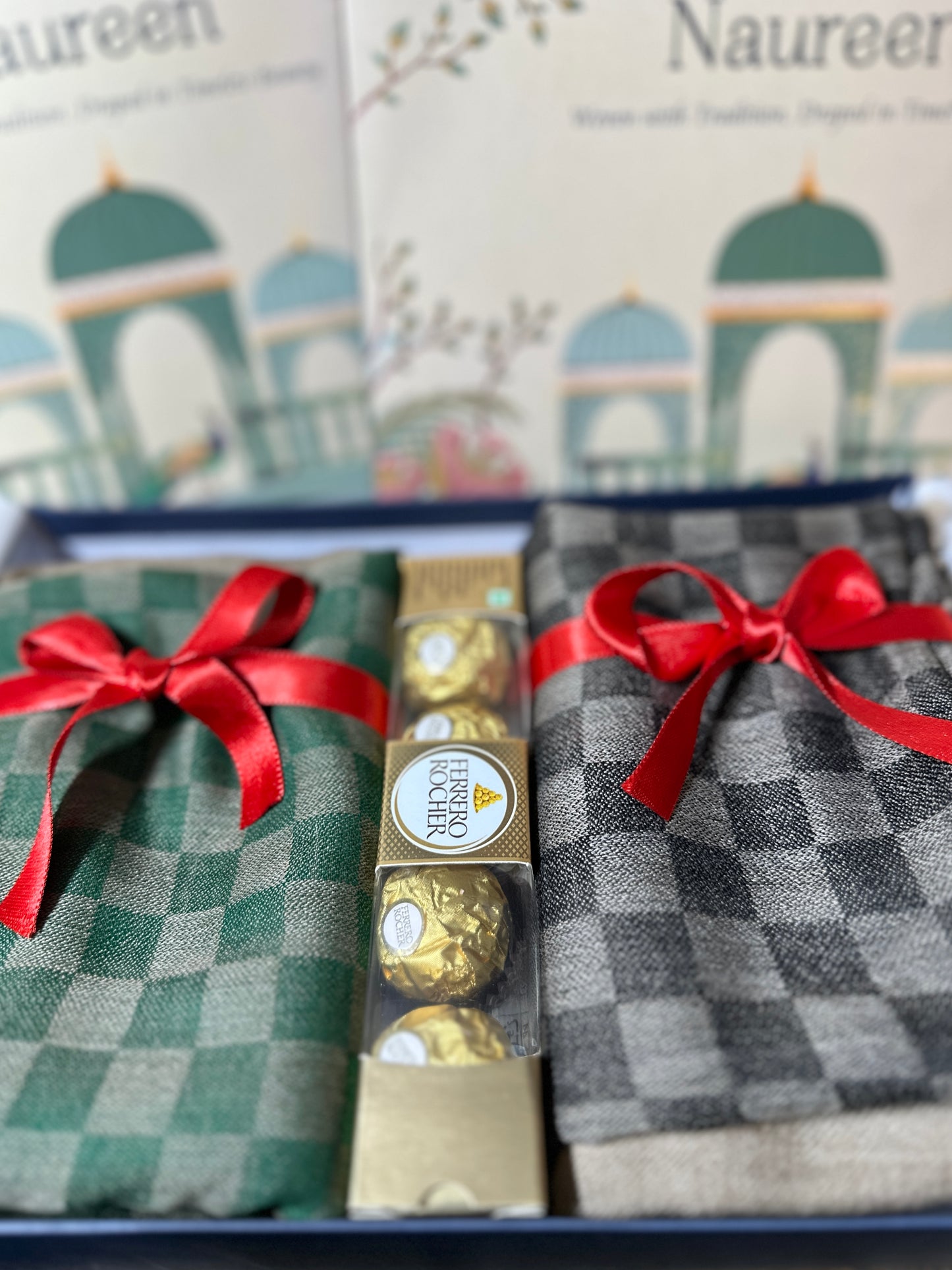 For Him, From the Heart- Gift Set of Fine Wool Check Stoles
