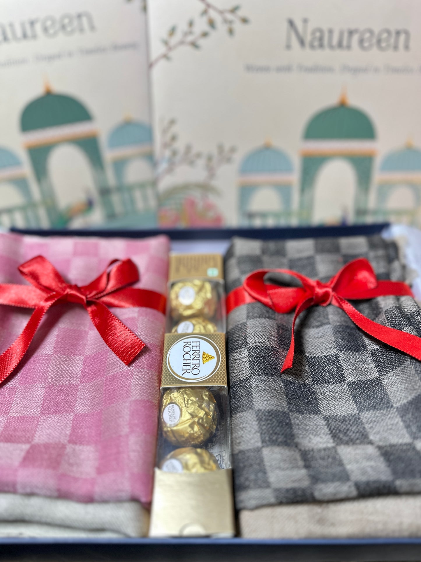 For Her, With Love- Gift Set of Fine Wool Check Stoles
