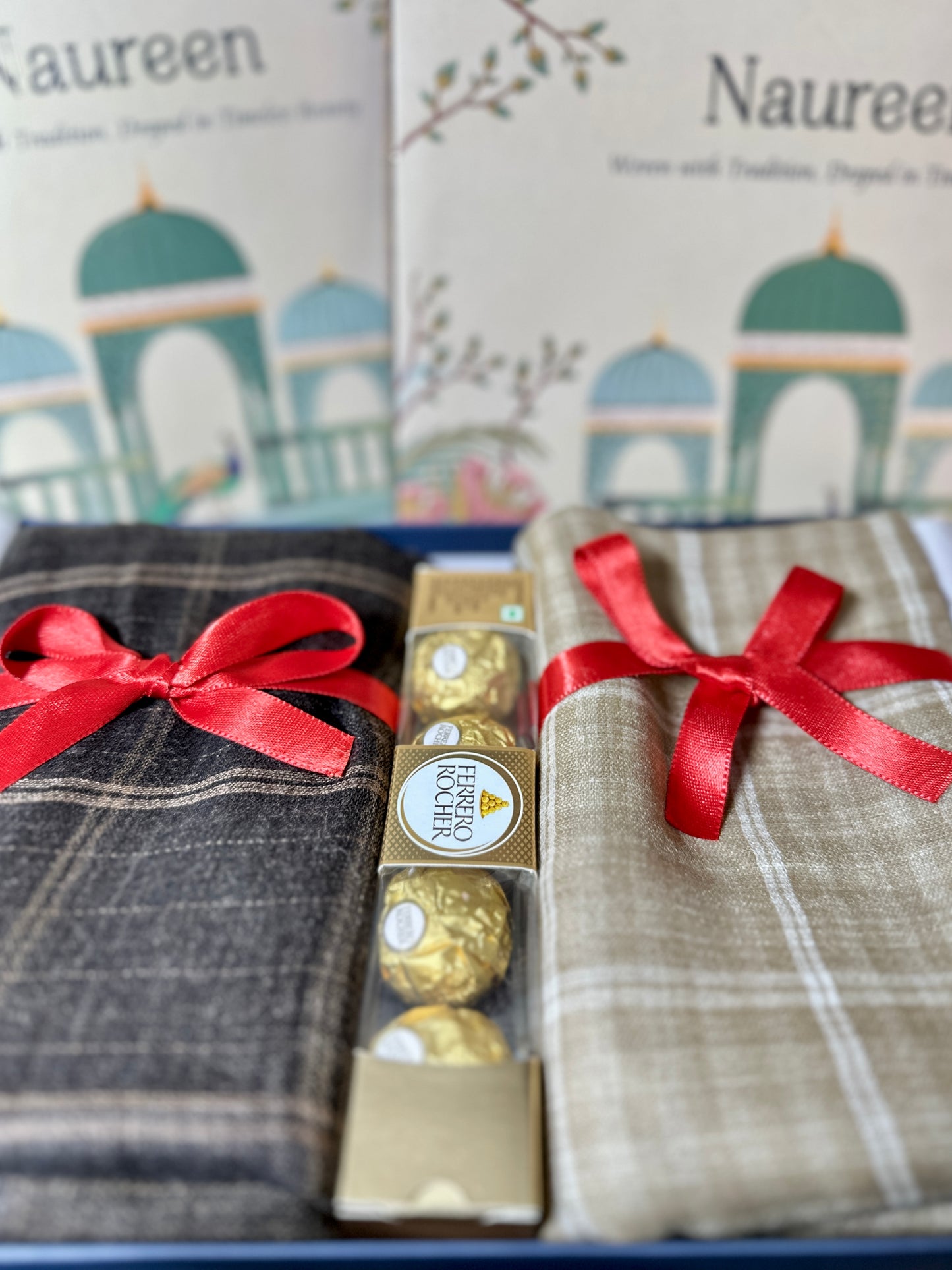 For Him, From the Heart- Gift Set of Fine Wool Reversible Check Stoles
