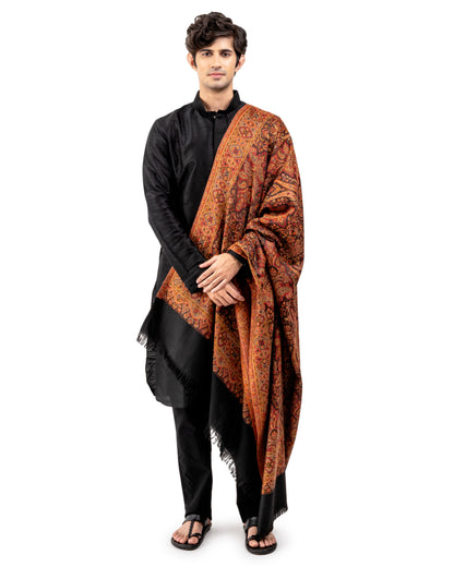 His and Her Gift Set- Faux Pashmina Shawl- Beige and Black