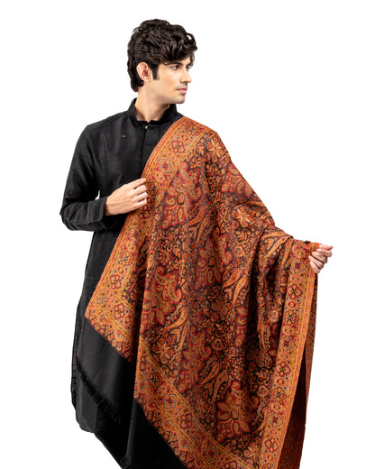 His and Her Gift Set- Faux Pashmina Shawl- Beige and Black