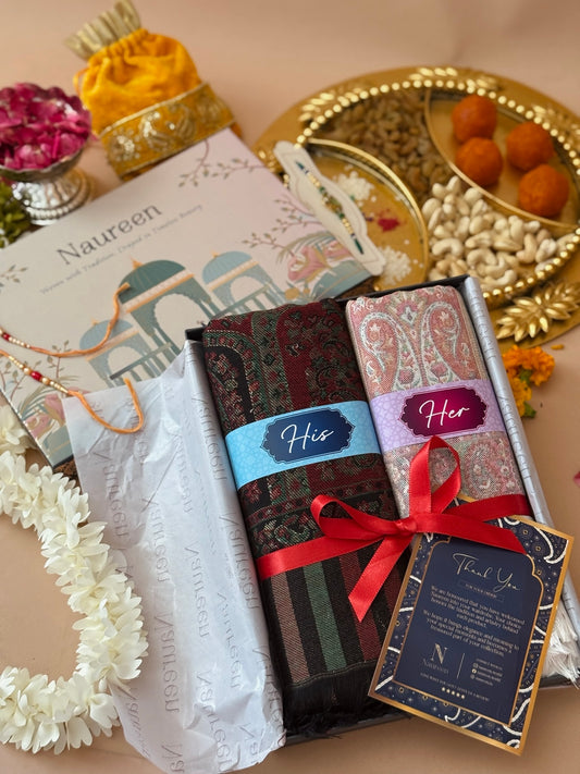 His and Her Gift Set- Kani Zari Shawl